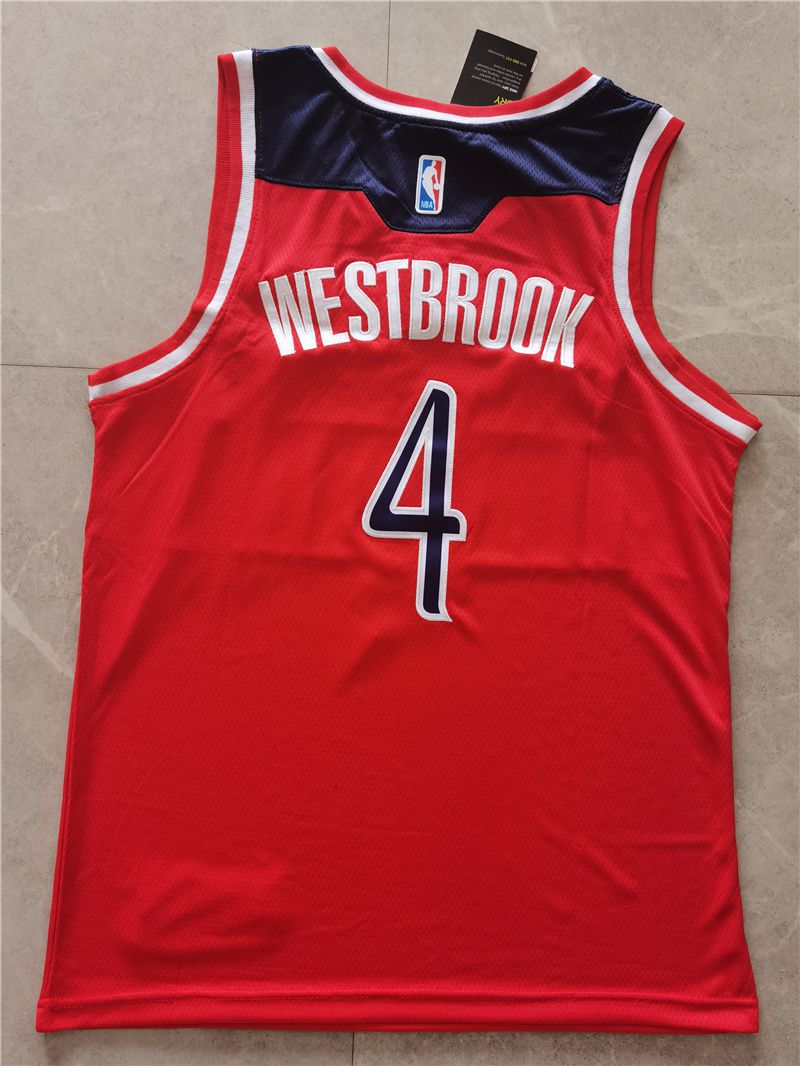 Men Washington Wizards #4 Westbrook Red Game 2021 Nike NBA Jersey->washington wizards->NBA Jersey